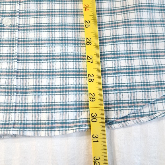 J.Crew Factory Men's Collared Button-Down Shirt‎ L Slim Green Plaid Long Sleeves - Picture 5 of 10
